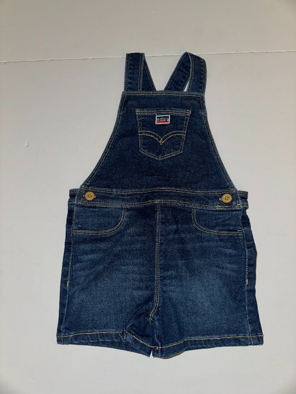 Levi’s Toddler Denim Overall Shorts Shortalls 2t single back pocket Levis Levi
